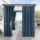 thumbnail image 3 of Cortinas pérgola para exteriores, cortinas opacas para exteriores, decoración exterior impermeable con ojales inoxidables para pérgola/porche (2 paneles, 52 pulgadas de ancho x 83 pulgadas de largo), 3 of 8