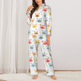 thumbnail image 2 of Fotbe Colorful Crabs Conjunto de Pijama de Manga Larga para Mujer con Estampado, Ropa de Dormir de 2 Piezas, Conjunto de Casa Suave y Cómodo con Bolsillos-X-Large, 2 of 7