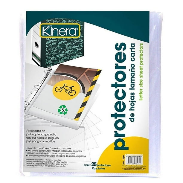 Protector Azor Kinera cubre hojas transparente 25 pzas
