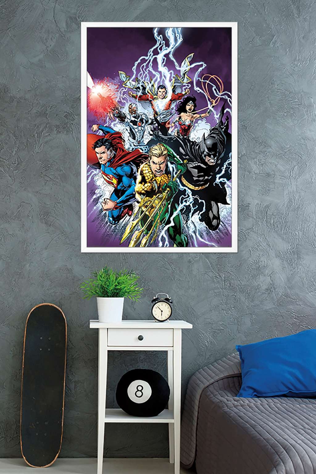 DC Comics - Justice League - Bolts Wall Poster, 22.375" x 34", Framed
