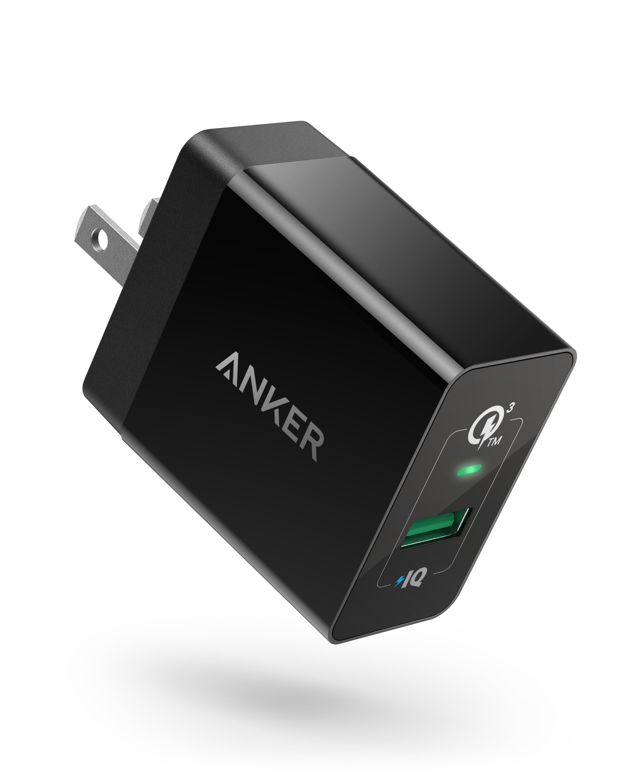 Herhaal Afleiding Einde Anker Powerport+ 1 18W 3Amp USB Wall Charger Quick Charge 3.0 Charging  Adapter,Black - Walmart.com