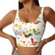 thumbnail image 1 of Fotbe Chickens A Sujetador Deportivo Largo sin Aros para Mujer con Almohadillas y Soporte Medio, Transpirable y Absorbente, Camiseta Tipo Chaleco o Tank Top-X-Large, 1 of 8