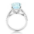 thumbnail image 3 of Gem Stone King 4.26 Ct Octagon Sky Blue Topaz White Created Sapphire 925 Sterling Silver Ring, 3 of 6