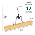 thumbnail image 3 of BagDream 12 Pack Wooden Pants Hangers with Clips, Smooth Finish Solid Wood Non Slip Skirt Hangers Jeans Slack Clamp Hanger, Natural, 3 of 8