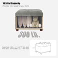 thumbnail image 4 of 24'' Ottoman with Storage, Upholstered Storage Ottoman Stool, Velvet Tufted Cube Footstools Small, Hinged Foot Rest Stool for Living Room, Bedroom, Light Grey, 4 of 8