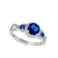 thumbnail image 4 of CHOOSE YOUR COLOR Blue Simulated Sapphire Filigree Infinity Promise Ring Sterling Silver Band CZ Female Size 10, 4 of 4