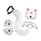 thumbnail image 3 of Conjunto de máscara y cola de gato y zorro, bonito collar para Halloween, espectáculos, cumpleaños Blanco Rojo, 3 of 9