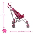 thumbnail image 4 of HUSHLILY - Baby Doll Stroller, Light Weight Foldable, with Smooth Rolling Wheels - (Pink & Black Polka Dots), 4 of 8