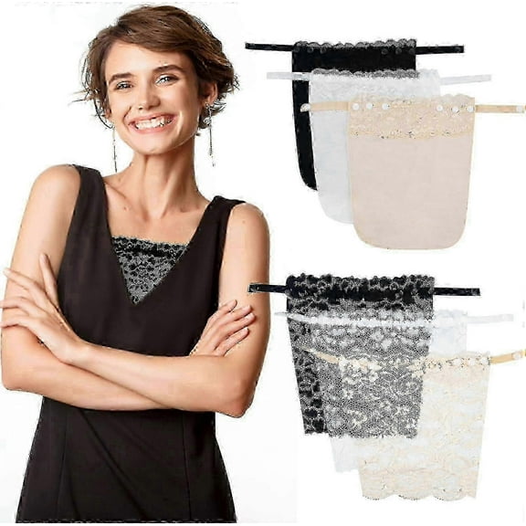 Mock camisole insert for women - 6pcs lace clip-on privacy panels