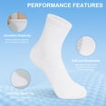 thumbnail image 3 of KALMORE Women Quarter Crew Athletic Socks, Arch Support Cushioned, Moisture Wicking Cotton Socks, 6 Pack, 3 of 7