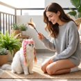 thumbnail image 3 of Colorful Long Hair Pigtail Pet Wig Clothes Accessory for Small Dogs and Cats, Funny Pet Headwear for Halloween Party, Birthday Photo Prop Accessories, 1Pack C, 3 of 5