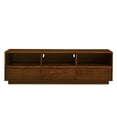 thumbnail image 4 of 63" Mid-Century Modern TV Stand for TVs up to 75", Thick Sturdy Farmhouse Entertainment Cabinet, Media Console for Living Room, Louver Design & Solid Wood Drawers & Outlet Holes, Walnut, 4 of 6