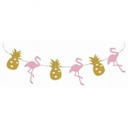 Flamingo & Pineapple Luau 8' Diamond Glitter Banner