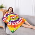 thumbnail image 5 of Oversized Wearable Blanket Hoodie,Tie Dye Rainbow Concentric Circles Pattern Sherpa Blanket Hoodie with Super Pockets,Super Warm Fuzzy Pullover for Women & Men, 5 of 6
