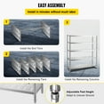 thumbnail image 6 of VEVOR Storage Shelf, 5-Tier Storage Shelving Unit, Stainless Steel Garage Shelf, 59.1 x 17.7 x 70.9 inch Heavy Duty Storage Shelving, 661 Lbs Total Capacity with Adjustable Height and Vent Holes, 6 of 9