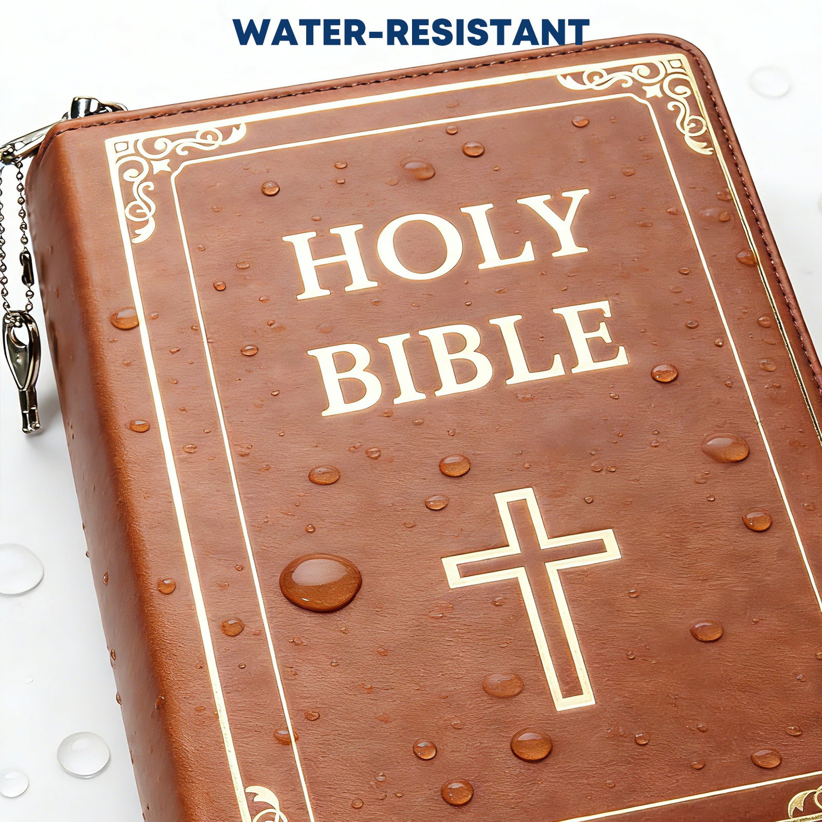 POCHAR Portable Gun Pouch, Holy Bible Leather Soft Pistol Case with Lockable Zipper
