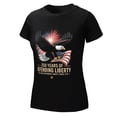 thumbnail image 6 of USA 250th Anniversary Women’s Short Sleeve Cotton T-Shirt HD Graphic Printed Tee Casual Crew Neck Top XL, 6 of 7
