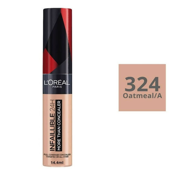 Corrector líquido L'Oréal Infallible 24h more than concealer 324 oatmeal 14.4 ml