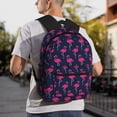 thumbnail image 5 of Yield Cute Flamingo Print Backpack for Women Men, Lightweight Casual Travel Daypack, Classic Basic College Backpack, Middle School Bag, 5 of 5