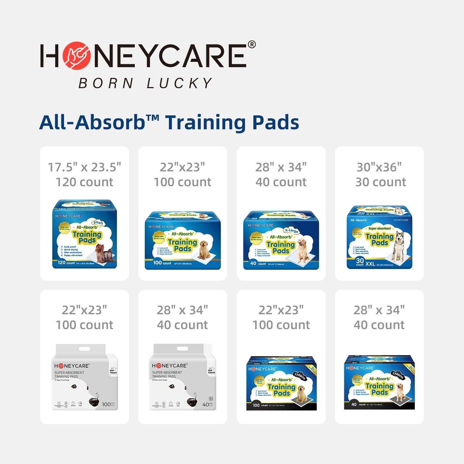 Honey Care Puppy Potty Training Pads, Magic Funnel, XL, 28x34 inch, 40ct
