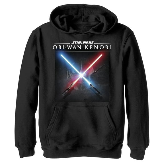 Boy's Star Wars: Obi-Wan Kenobi Lightsaber Dark Side vs Jedi Clash  Pull Over Hoodie Black X Large