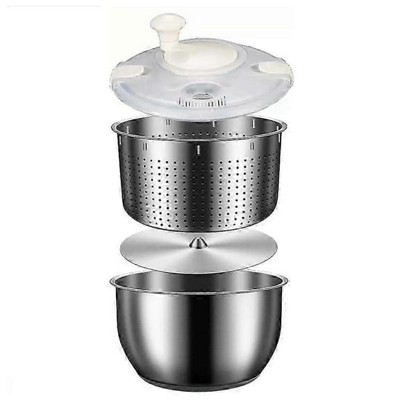 6L Large Salad Spinner for Vegetables Fruits Pasta Washer Stainless Steel