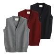thumbnail image 2 of Chalecos de punto para niños escolares, suéter con cuello en V, chaleco, camiseta interior para adolescentes, cárdigan informal sin mangas para niñas, Tops de 4 a 13 años, 2 of 5