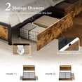 thumbnail image 4 of GUNAITO Full Bed Frame with Storage Headboard, 2 Drawers Platform LED Bed Frame with USB Ports & Outlets Brown, 4 of 10