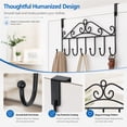 thumbnail image 7 of NOGIS Over The Door Hook,Over Door Coat Rack ,Over Door Towel Rack,Door Hooks,Door Hanger Hook of Bathroom,Clothes ,Belt, Hat,Behind Back of Bathroom, Towel Hanger 7 Hooks ,Black, 7 of 7