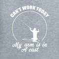 thumbnail image 3 of Wild Bobby, Can't Work Today My Arm Is In A Cast, Fishing, Women Standard V-Neck Tee, Heather Grey, Small, 3 of 5