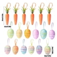 thumbnail image 3 of 12 Easter Eggs and 6 Carrot Shaped Ornaments Set, Colorful Hanging Decorations for Easter Tree, Wreath, Home, Table, Garden and Easter Party Festive Decoration Supplies, 3 of 6