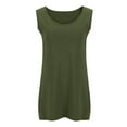 thumbnail image 5 of cocolona Womens Plus Size Summer Tank Tops Crew Neck Sleeveless Workout Shirts Casual Loose Solid Color Tops, 5 of 6