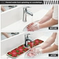 thumbnail image 5 of Coolnut Christmas Elves Trees Sink Splash Guard for Faucet 2 Packs Faucet Absorbent Mats, Snowflakes Gifts Faucet Handle Drip Catcher Quickly Drying Mat for Kitchen Counter Bathroom, 30"x5.5", 5 of 7