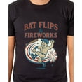 thumbnail image 4 of Baseball American Pastime T-Shirt Men's Bat Flips and Fireworks Patriotic Short-Sleeve Funny Graphic Print Tee, 4 of 5