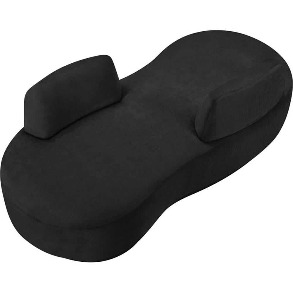 Meridian Furniture Argyle Black Chenille Fabric Chaise/Loveseat