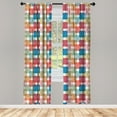 thumbnail image 3 of Ambesonne Geometric Curtains, Wall or Floor Squares, Pair of 28"x95", Multicolor, 3 of 5