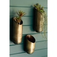 thumbnail image 5 of KALALOU NDE1405 Antique Brass Wall Vases, Set of 3, 5 of 7