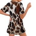 thumbnail image 2 of Yuyamidu Brown Cow Womens Lounge Sets Summer Soft Comfywear Lounge Set Casual Short Set Short Sleeve Top and Shorts with Pockets Ladies Pjs, 2 of 7