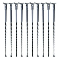 Staircase Metal Balusters, 10 Pack Deck Baluster with Hollow Twists,44'' x 1/2" Galvanized Steel Decorative Banister Spindles, Satin Black Spiral Stair Railing with Shoes & Screws