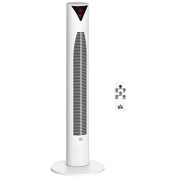 HOMCOM Freestanding Tower Fan Cooling with 3 Speed Timer LED Sensor Panel