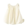 thumbnail image 4 of Summer Clearance Holiday Deals 2025! QTOCIO Toddler Girls Dresses, Baby Girl Summer Clothes, Toddler Kids Baby Girls Fashion Cute Sleeveless Sweet Bowknot Dress, Beige, 6 Months, 4 of 5