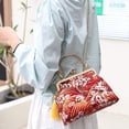 thumbnail image 2 of Jiibva Retro Shoulder Chain Messenger Clutch Chinese Style Embroidered Jacquard Women's Evening Bags, 2 of 7