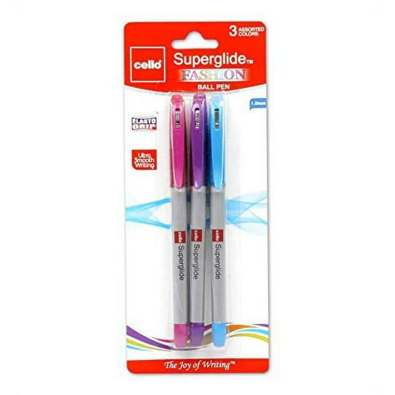 Cello Superglide Fashion Ball Pen 3 pk