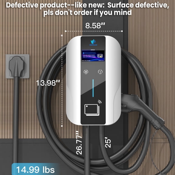 EV Charger level 2 wall box charging station 240V 40A 9.6kW J1772 NEMA Connector Type 1 EV Charger No wifi /APP