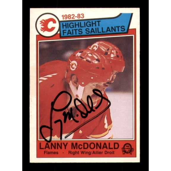 Lanny McDonald Autographed 1983-84 O-Pee-Chee Card #75 Calgary Flames SKU #251959