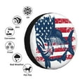 thumbnail image 4 of Sikiie bass fish with the USA flag Print PVC Leather Spare Tire Wheel Cover Spare Tire Cover, for Car Truck SUV Camper Trailer Universal Fit-16 inch, 4 of 6