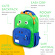 thumbnail image 3 of Mochila TWISE Side-Kick Preschool para niños y niños pequeños Dino, 3 of 7