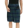 thumbnail image 2 of SWSMCLT Men's Kilt Pleated Vintage Basic Fashion Kilt Utility Scottish Dance Halloween Casual Fall Elastic Waist Blue Large, 2 of 4