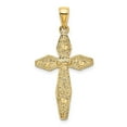 thumbnail image 3 of Auriga Fine Jewelry 14K Yellow Gold Textured Cross Charm for Women (L - 39.5 mm, W - 20.8 mm), 3 of 6