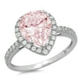 thumbnail image 7 of Halo Engagement Ring for Women - 2.38ct Simulated Pink Diamond in 14K White Gold Promise Ring, 7 of 7